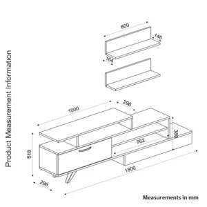 Σύνθετο ArteLibre KEVIN Λευκό/Καρυδί 180x29.6x51.8cm - Image 7