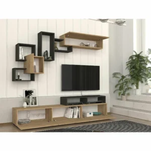 Σύνθετο ArteLibre MONTANA Sapphire/Ανθρακί Μοριοσανίδα 210x36.8x33.9cm - Image 6