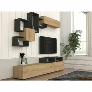 Σύνθετο ArteLibre MONTANA Sapphire/Ανθρακί Μοριοσανίδα 210x36.8x33.9cm - Image 8