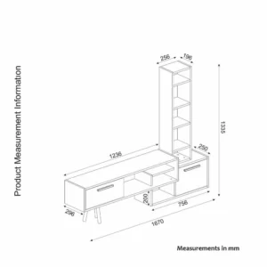 Σύνθετο ArteLibre NEVADA Cordoba/Ανθρακί Μοριοσανίδα 167x29.8x133.5cm - Image 8