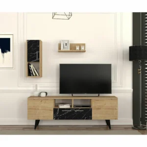 Σύνθετο ArteLibre UTAH Sapphire/Καφέ Μοριοσανίδα 140x29.5x46cm - Image 4