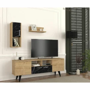 Σύνθετο ArteLibre UTAH Sapphire/Καφέ Μοριοσανίδα 140x29.5x46cm - Image 5