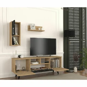 Σύνθετο ArteLibre UTAH Sapphire/Καφέ Μοριοσανίδα 140x29.5x46cm - Image 6