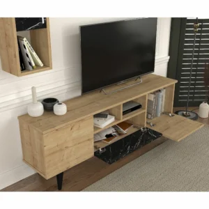 Σύνθετο ArteLibre UTAH Sapphire/Καφέ Μοριοσανίδα 140x29.5x46cm - Image 7