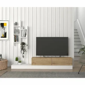 Σύνθετο ArteLibre ILLINOIS Λευκό/Sapphire Μοριοσανίδα 180x29.5x30.8cm - Image 4