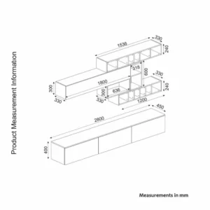 Σύνθετο ArteLibre GEORGIA Λευκό/Sapphire/Τιρκουάζ Μοριοσανίδα 280x45x180cm - Image 8