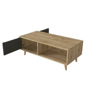 Τραπεζάκι Σαλονιού ArteLibre ANDROS Φυσικό/Ανθρακί Μοριοσανίδα/Μελαμίνη 120x60x45cm - Image 3