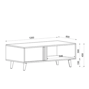 Τραπεζάκι Σαλονιού ArteLibre ANDROS Φυσικό/Ανθρακί Μοριοσανίδα/Μελαμίνη 120x60x45cm - Image 7