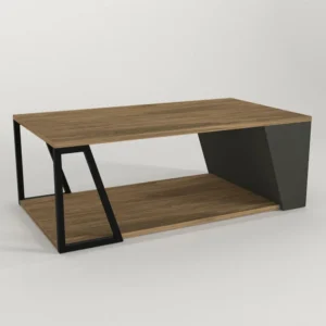 Τραπεζάκι Σαλονιού ArteLibre TINOS Φυσικό/Ανθρακί Μοριοσανίδα/Μελαμίνη 100x55x36cm - Image 2