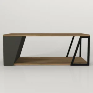 Τραπεζάκι Σαλονιού ArteLibre TINOS Φυσικό/Ανθρακί Μοριοσανίδα/Μελαμίνη 100x55x36cm - Image 3