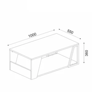 Τραπεζάκι Σαλονιού ArteLibre TINOS Φυσικό/Ανθρακί Μοριοσανίδα/Μελαμίνη 100x55x36cm - Image 7
