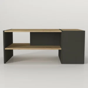 Τραπεζάκι Σαλονιού ArteLibre LEROS Φυσικό/Ανθρακί Μοριοσανίδα/Μελαμίνη 110x60x45cm - Image 2