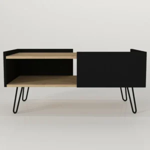 Τραπεζάκι Σαλονιού ArteLibre SERIFOS Φυσικό/Μαύρο Μοριοσανίδα/Μελαμίνη 100x55x45cm - Image 3