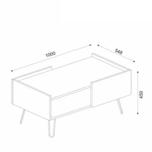 Τραπεζάκι Σαλονιού ArteLibre SERIFOS Φυσικό/Μαύρο Μοριοσανίδα/Μελαμίνη 100x55x45cm - Image 7