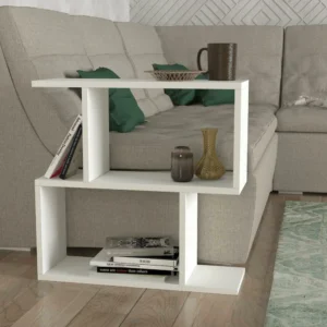 Τραπεζάκι Άκρης ArteLibre MATHRAKI Λευκό Μοριοσανίδα/Μελαμίνη 60x20x60cm - Image 4