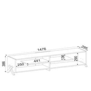 Έπιπλο Τηλεόρασης ArteLibre IRAKLEIA Καρυδί Μοριοσανίδα/Μελαμίνη 148x30x39cm - Image 6