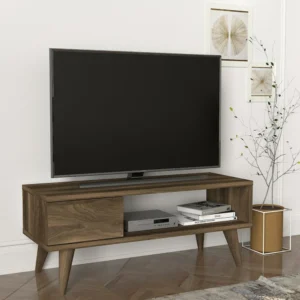 Έπιπλο Τηλεόρασης ArteLibre TELENDOS Καρυδί Μοριοσανίδα/Μελαμίνη 90x30x33cm - Image 3
