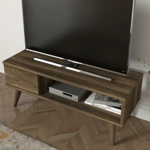 Έπιπλο Τηλεόρασης ArteLibre TELENDOS Καρυδί Μοριοσανίδα/Μελαμίνη 90x30x33cm - Image 5