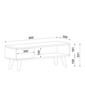 Έπιπλο Τηλεόρασης ArteLibre TELENDOS Καρυδί Μοριοσανίδα/Μελαμίνη 90x30x33cm - Image 6