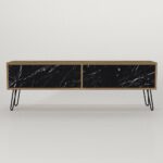 Έπιπλο Τηλεόρασης ArteLibre DRIMA Φυσικό/Μαύρο Μοριοσανίδα/Μελαμίνη 160x30x45cm - Image 2