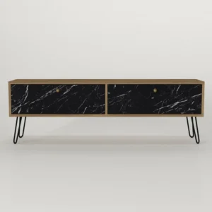 Έπιπλο Τηλεόρασης ArteLibre DRIMA Φυσικό/Μαύρο Μοριοσανίδα/Μελαμίνη 160x30x45cm - Image 2