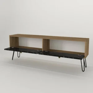 Έπιπλο Τηλεόρασης ArteLibre DRIMA Φυσικό/Μαύρο Μοριοσανίδα/Μελαμίνη 160x30x45cm - Image 3