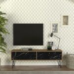 Έπιπλο Τηλεόρασης ArteLibre DRIMA Φυσικό/Μαύρο Μοριοσανίδα/Μελαμίνη 160x30x45cm - Image 4