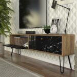 Έπιπλο Τηλεόρασης ArteLibre DRIMA Φυσικό/Μαύρο Μοριοσανίδα/Μελαμίνη 160x30x45cm - Image 7