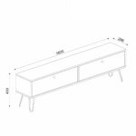 Έπιπλο Τηλεόρασης ArteLibre DRIMA Φυσικό/Μαύρο Μοριοσανίδα/Μελαμίνη 160x30x45cm - Image 8