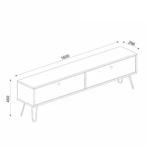 Έπιπλο Τηλεόρασης ArteLibre DRIMA Φυσικό/Μαύρο Μοριοσανίδα/Μελαμίνη 160x30x45cm - Image 8