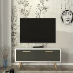 Έπιπλο Τηλεόρασης ArteLibre SCHIZA Λευκό/Ανθρακί Μοριοσανίδα/Μελαμίνη 120x30x45cm - Image 5