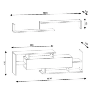 Σύνθετο Τηλεόρασης ArteLibre DREAM Μαύρο Μοριοσανίδα/Μελαμίνη 154x25x170cm - Image 7