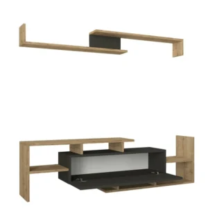 Σύνθετο Τηλεόρασης ArteLibre DREAM Φυσικό/Ανθρακί Μοριοσανίδα/Μελαμίνη 154x25x170cm - Image 2