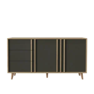 Μπουφές ArteLibre ANDROS Φυσικό/Ανθρακί Μοριοσανίδα/Μελαμίνη 160x45x85cm - Image 3