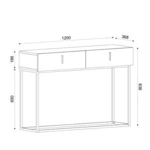 Κονσόλα ArteLibre MYKONOS Μαύρο/Μπρονζέ Μοριοσανίδα/Μελαμίνη/Μέταλλο 120x37x84cm - Image 7