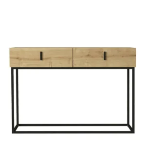 Κονσόλα ArteLibre MYKONOS Φυσικό/Μαύρο Μοριοσανίδα/Μελαμίνη/Μέταλλο 120x37x84cm - Image 3