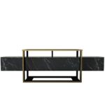 Έπιπλο Τηλεόρασης ArteLibre LEVITHA Μαύρο Μοριοσανίδα/Μελαμίνη 160x50x46cm - Image 2