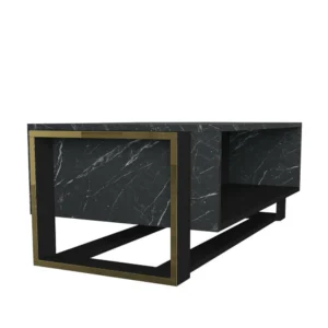 Τραπεζάκι Σαλονιού ArteLibre LEVITHA Μαύρο Μοριοσανίδα/Μελαμίνη 108x60x40cm - Image 2