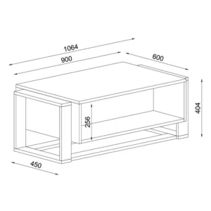Τραπεζάκι Σαλονιού ArteLibre LEVITHA Μαύρο Μοριοσανίδα/Μελαμίνη 108x60x40cm - Image 7