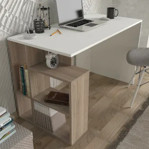 Γραφείο ArteLibre ANTIKERI Λευκό/Φυσικό Μοριοσανίδα/Μελαμίνη 120x60x74cm - Image 5