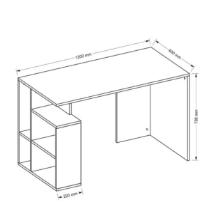 Γραφείο ArteLibre ANTIKERI Λευκό/Φυσικό Μοριοσανίδα/Μελαμίνη 120x60x74cm - Image 6