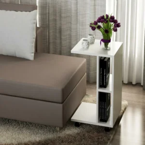 Τραπεζάκι Άκρης ArteLibre KITHROS Λευκό Μοριοσανίδα/Μελαμίνη 35x45x65cm - Image 3