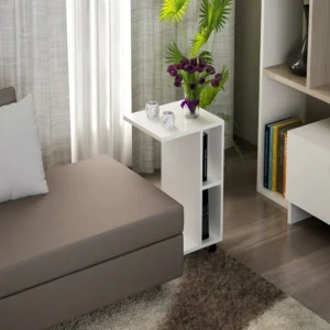 Τραπεζάκι Άκρης ArteLibre KITHROS Λευκό Μοριοσανίδα/Μελαμίνη 35x45x65cm - Image 4