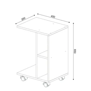 Τραπεζάκι Άκρης ArteLibre KITHROS Λευκό Μοριοσανίδα/Μελαμίνη 35x45x65cm - Image 5