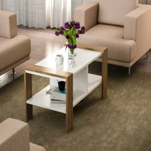 Τραπεζάκι Σαλονιού ArteLibre ARSIDA Λευκό/Καρυδί Μοριοσανίδα/Μελαμίνη 90x60x42cm - Image 3