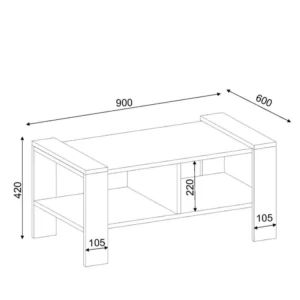 Τραπεζάκι Σαλονιού ArteLibre ARSIDA Λευκό/Καρυδί Μοριοσανίδα/Μελαμίνη 90x60x42cm - Image 4