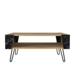 Τραπεζάκι Σαλονιού ArteLibre DIAPOROS Φυσικό/Μαύρο Μοριοσανίδα/Μελαμίνη 90x60x40cm - Image 2