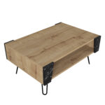 Τραπεζάκι Σαλονιού ArteLibre DIAPOROS Φυσικό/Μαύρο Μοριοσανίδα/Μελαμίνη 90x60x40cm - Image 3