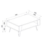 Τραπεζάκι Σαλονιού ArteLibre DIAPOROS Φυσικό/Μαύρο Μοριοσανίδα/Μελαμίνη 90x60x40cm - Image 6