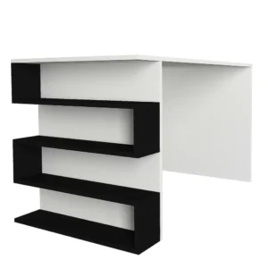 Γραφείο ArteLibre CLEORA Λευκό/Μαύρο Μοριοσανίδα/Μελαμίνη 120x60x74cm - Image 2